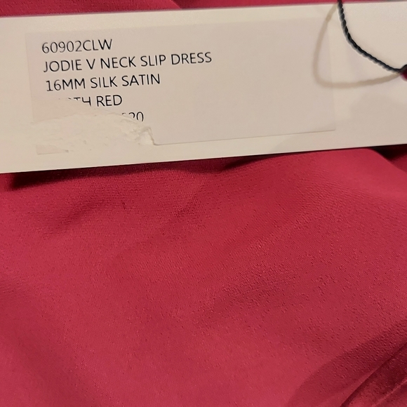 L'Agence Jodie V Neck Midi Slip Dress Silk Satin NWT Size 2 Deep Red - Picture 5 of 6